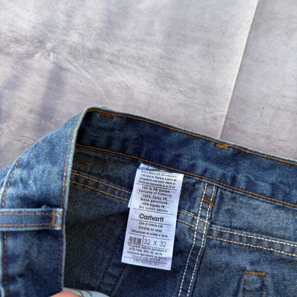 Men's Carhartt FR Flame Resistant Dark Wash Denim Work Blue Jeans Sz 32 x 32 - Picture 7 of 8